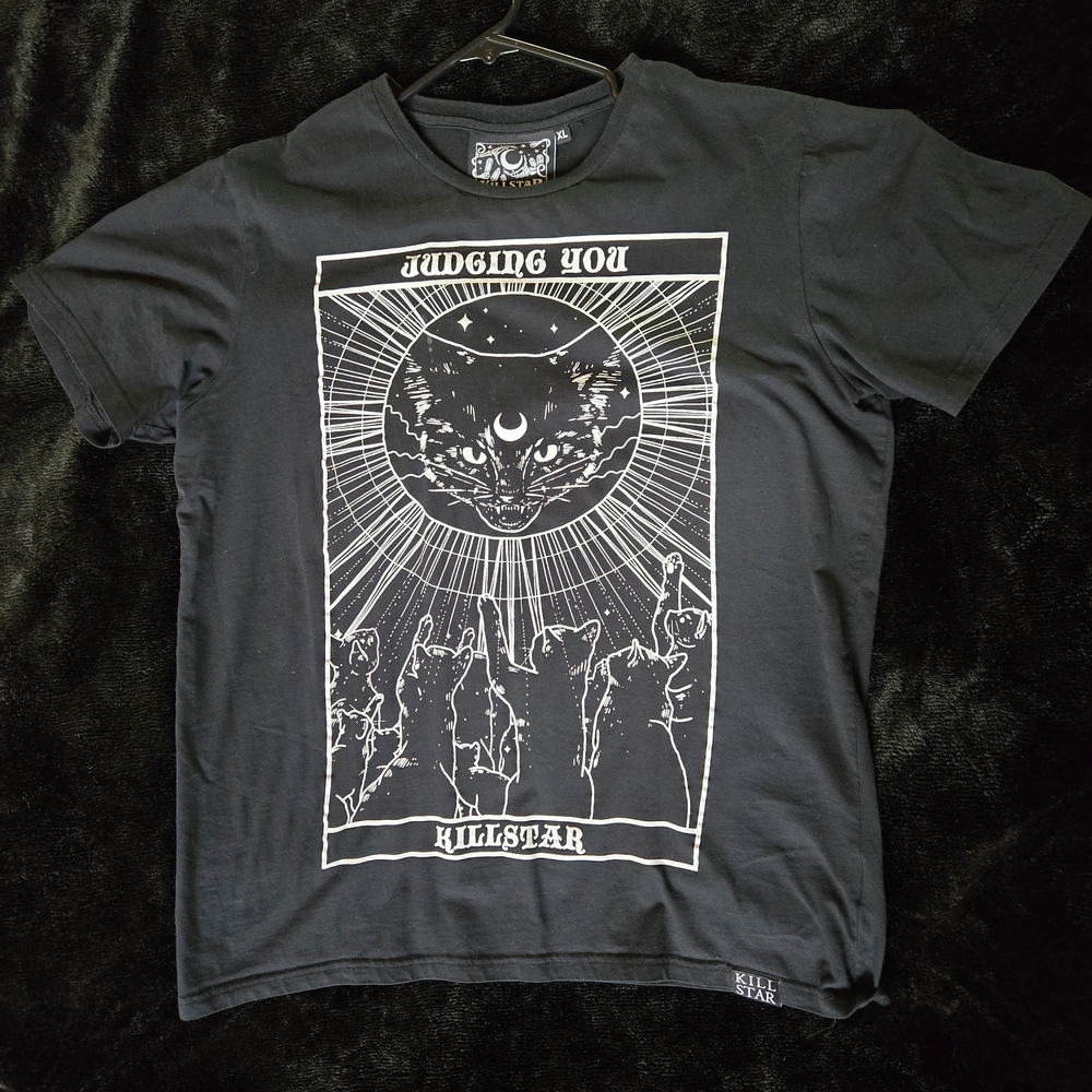 EUC Killstar Black Cat Judging You T Shirt